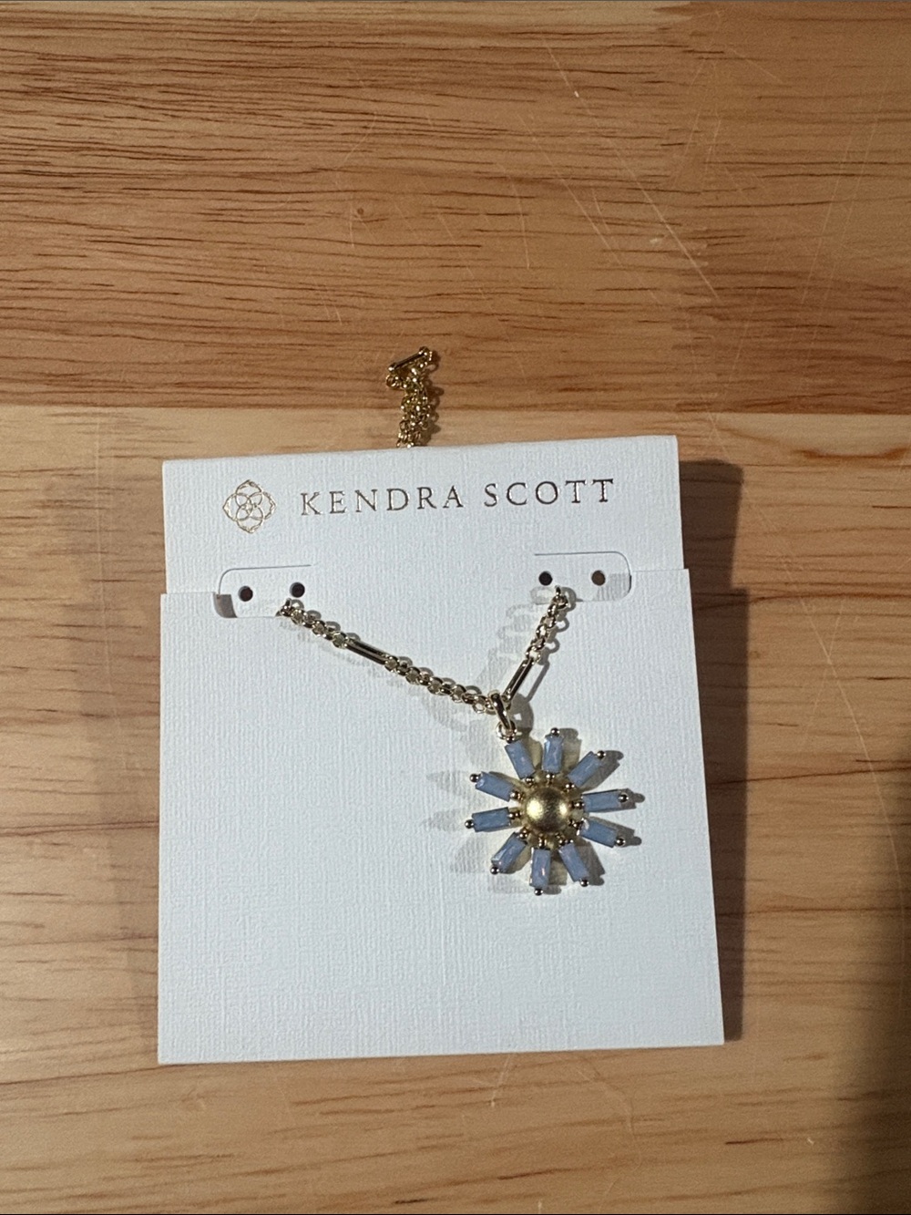 Kendra Scott Madison Daisy Gold Pink Opal Crystal Necklace New With Tags